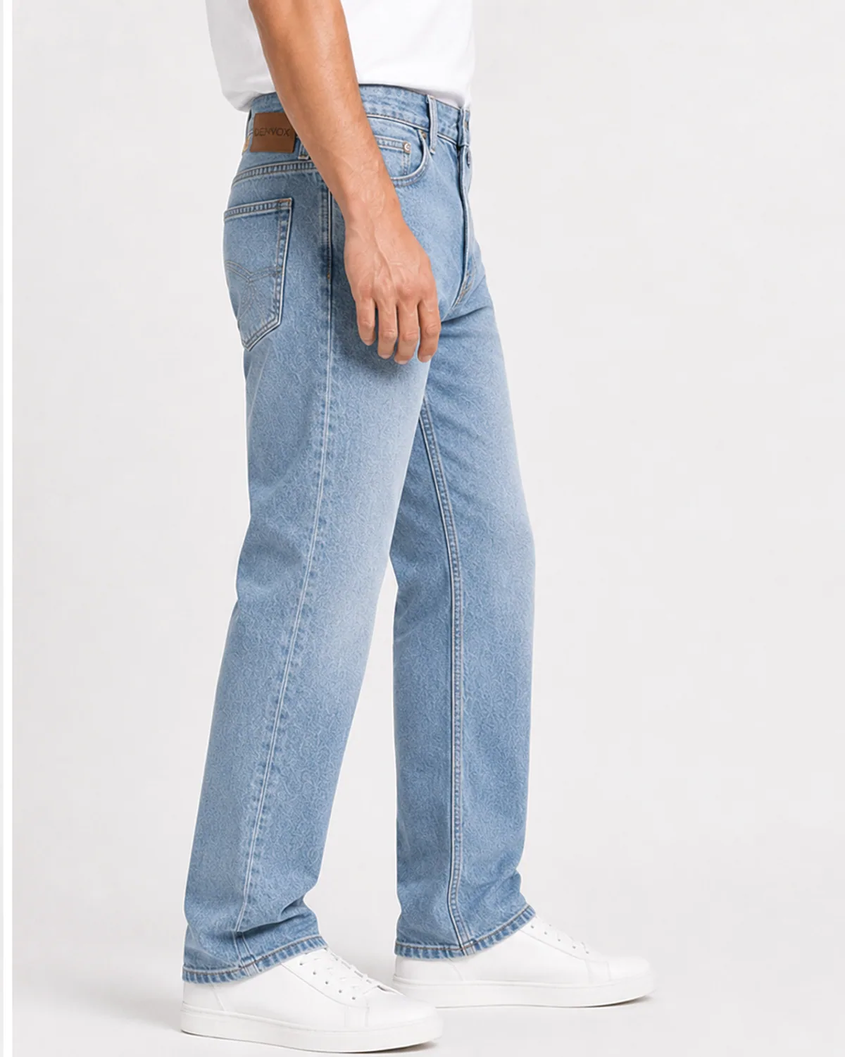 DENVOX Softline Light Blue Relaxed Fit Jeans for Men - High Rise, Regular Length