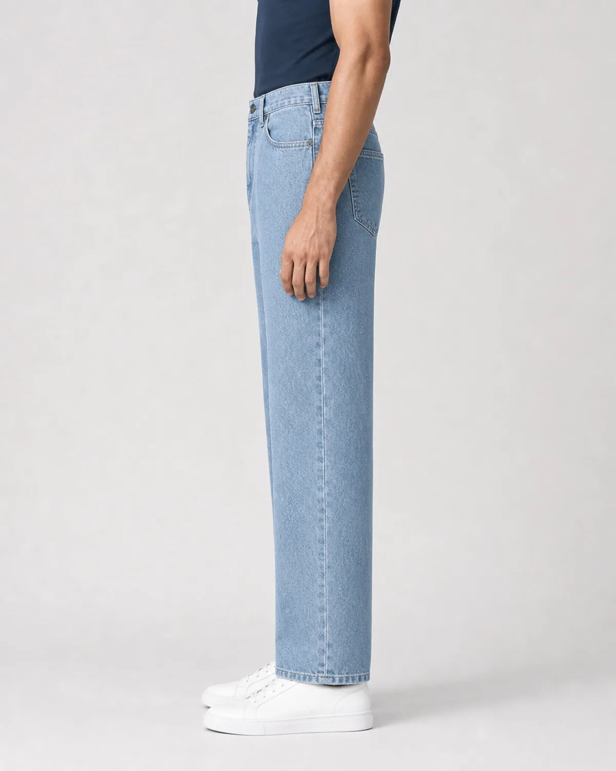 DENVOX Axis Light Blue Straight Fit Jeans for Men - High Rise, Regular Length