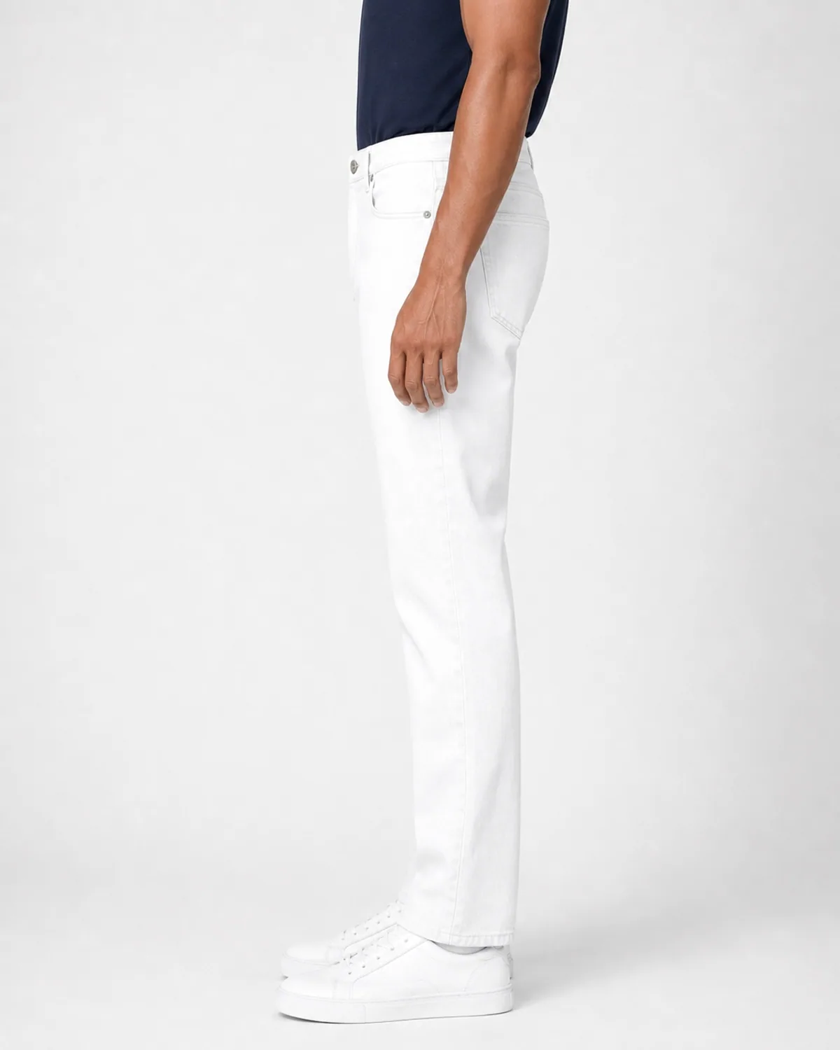 DENVOX Axis White Straight Fit Jeans for Men - High Rise, Regular Length