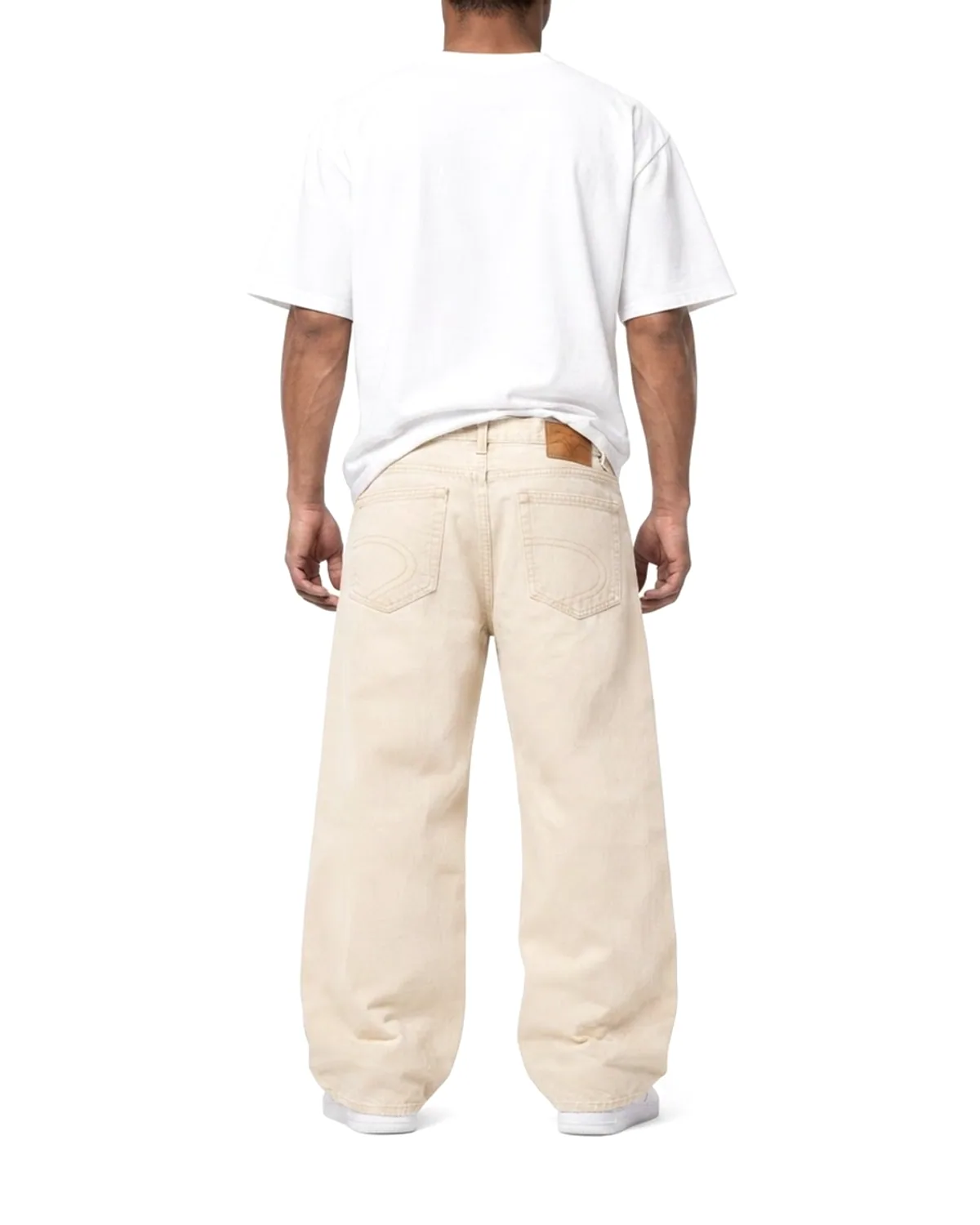 DENVOX Wide Signal Ecru Wide Leg Jeans for Men - Low Rise, Regular Length