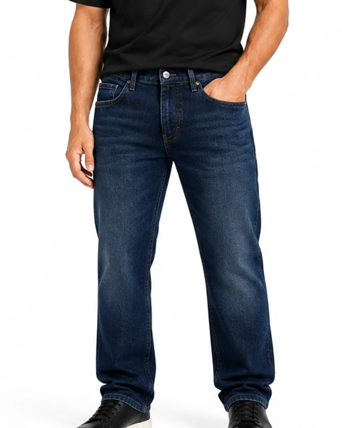 DENVOX Coreform Dark Blue Regular Fit Jeans for Men - Low Rise, Regular Length