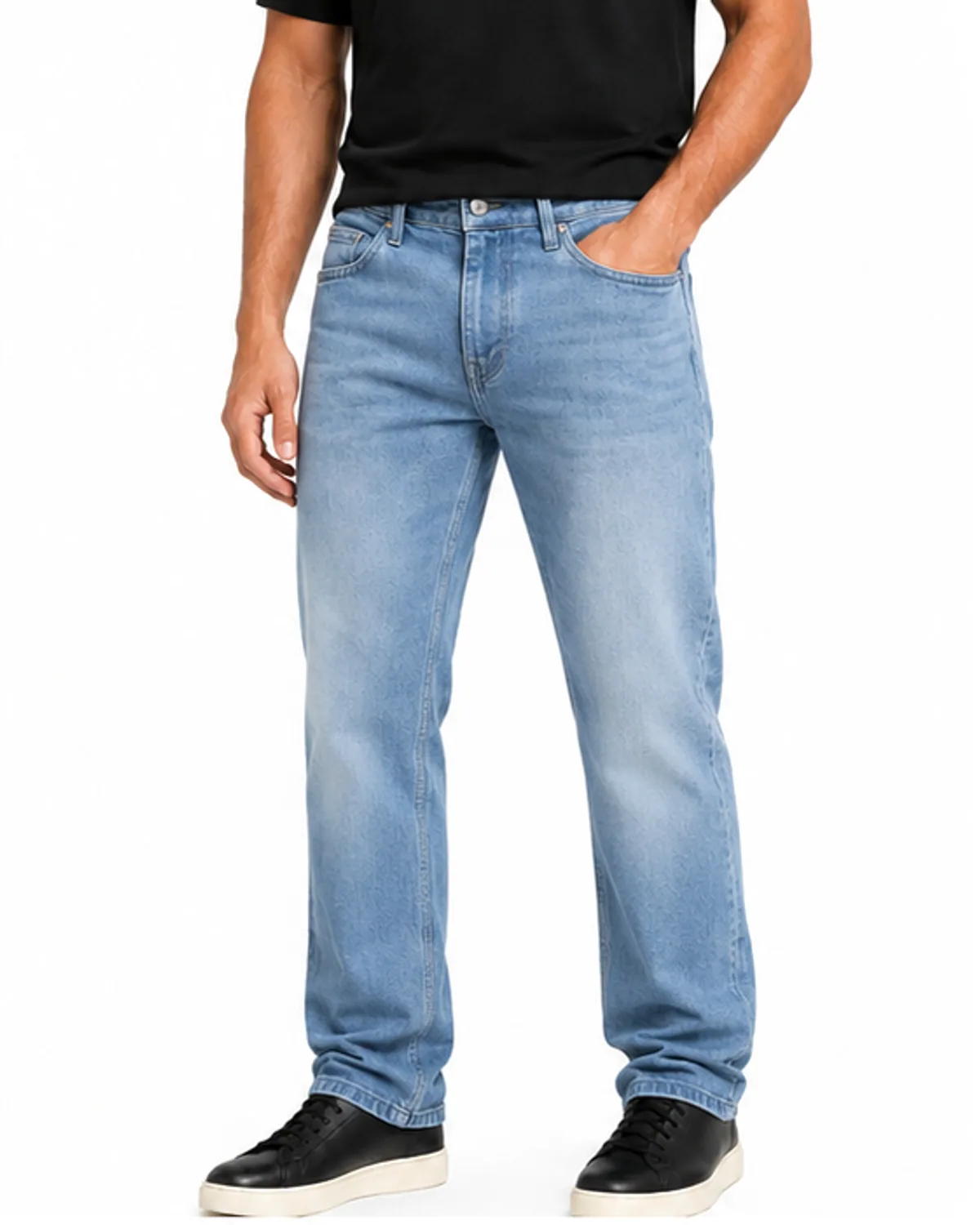 DENVOX Coreform Light Blue Regular Fit Jeans for Men - Low Rise, Regular Length