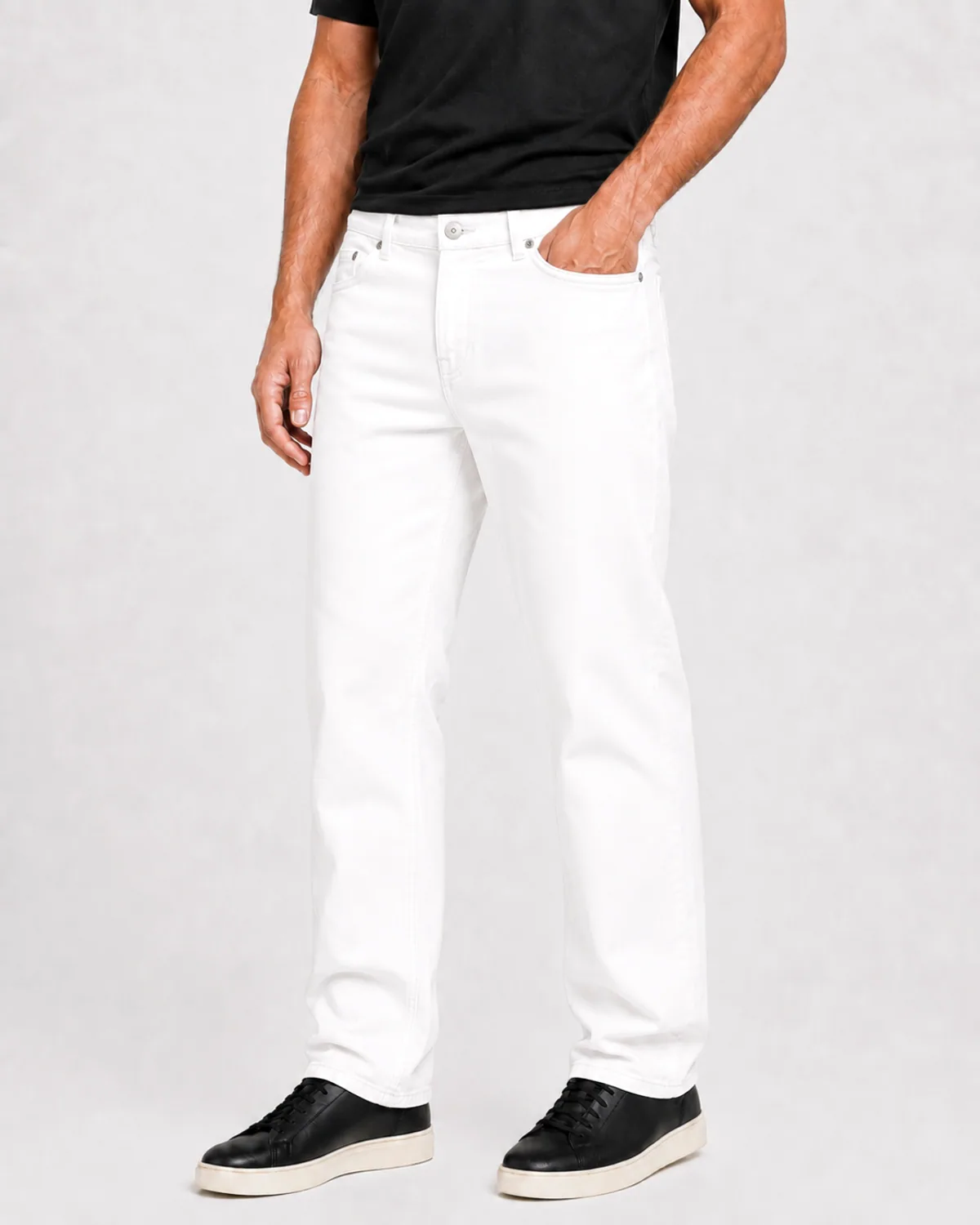 DENVOX Coreform White Regular Fit Jeans for Men - Low Rise, Regular Length