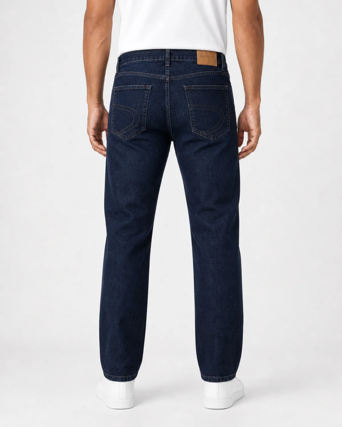 DENVOX Axis Dark Blue Straight Fit Jeans for Men - Low Rise, Regular Length
