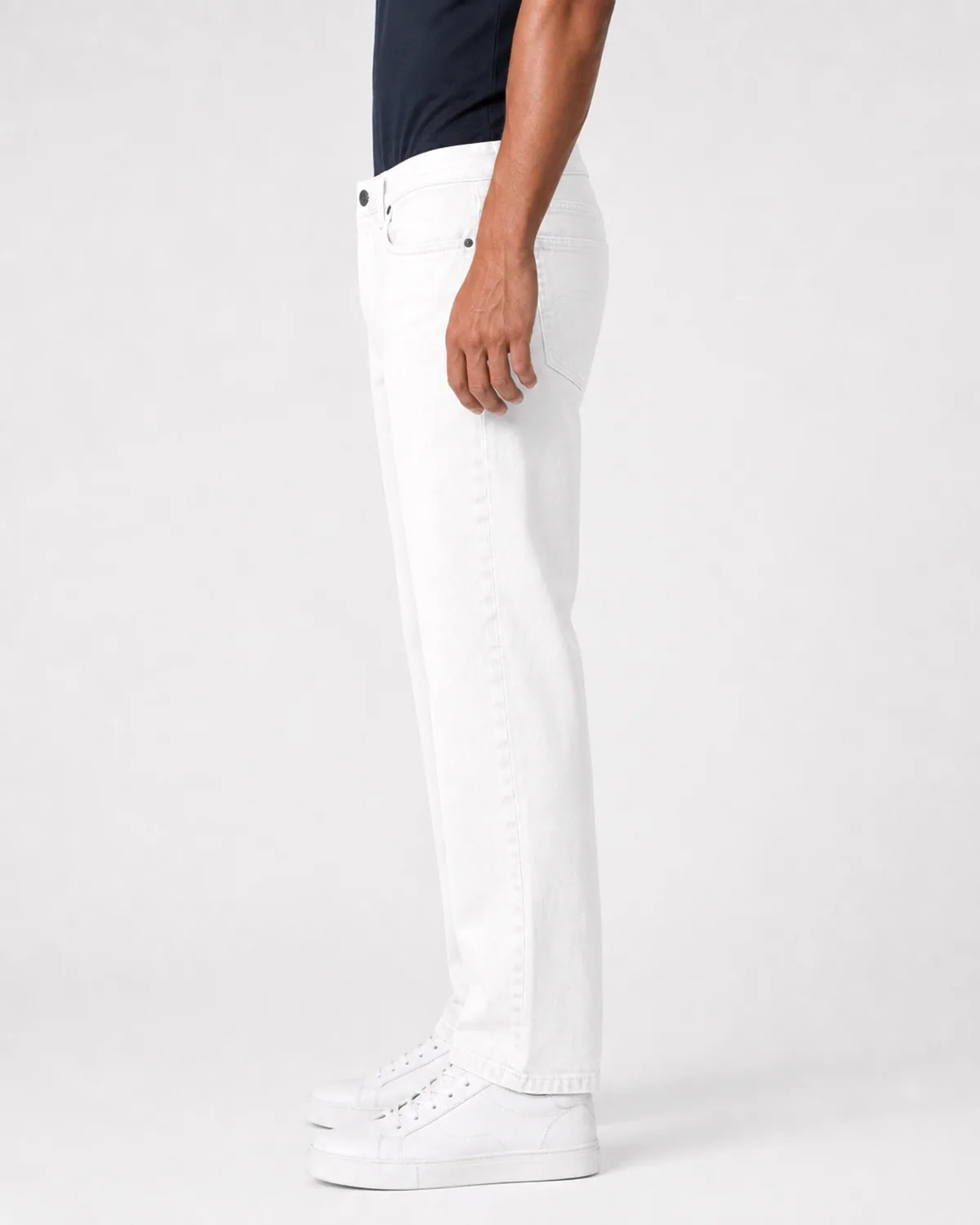 DENVOX Axis White Straight Fit Jeans for Men - Low Rise, Regular Length