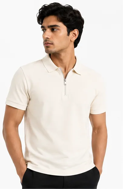 Denvox Cream Polo T-Shirt